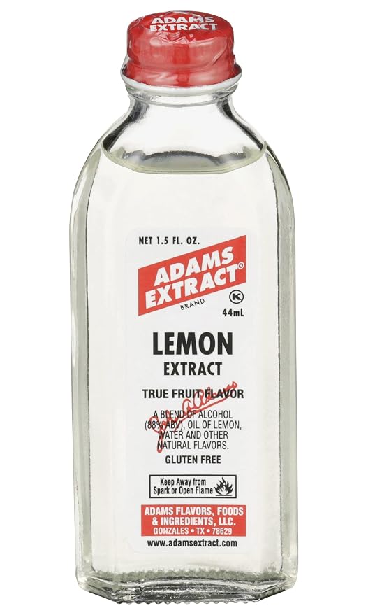 Adams Extract Lemon Extract, True Fruit Flavor, Gluten Free, 1.5 FL OZ Glass Bottle (Pack of 1)