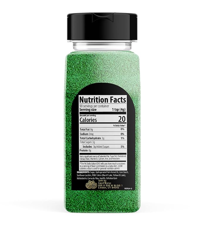 GranAroma Green Sprinkles, 12.8 oz, Decorative, Cakes & Cupcakes