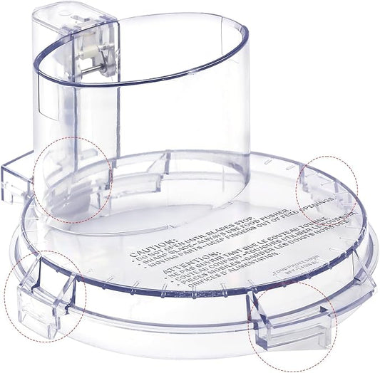 DFP-14 Food Processor Work Bowl Cover DFP-14NWBCT1 for Cuisinart Food Processor Replacement Parts Fits DLC-005AGTXT1 4 Locking Tabs
