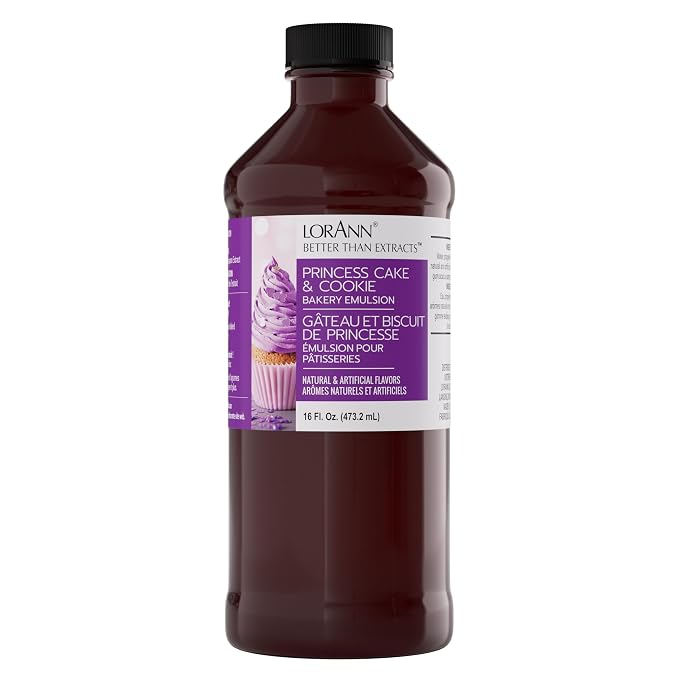 Lorann Oils Princess Cake and Cookie Bakery Emulsion: Regal Flavor Blend, Perfect for Enhancing Sweet, Cake-like Undertones in Baked Goods, Gluten-Free, Keto-Friendly, Unique Flavor Blend Essential