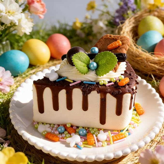 Easter Sprinkles for Cake Decorating, Pastel Bunny Carrot and Pearl Sprinkles Mix for Cookies, Cupcake, Ice Cream, Cake Decorating