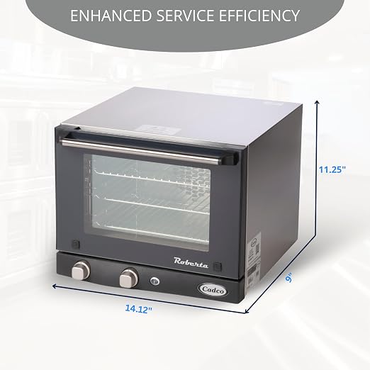 Cadco OV-003 Quarter-Size Commercial Convection Oven, 3 Pan, 120V