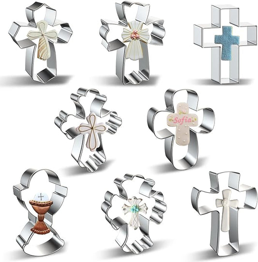 Zade Cross Cookie Cutter Food Grade Baptism Cookie Cutters Stainless Steel Fondant Biscuit Sandwich Mold for Baking Holidays Party