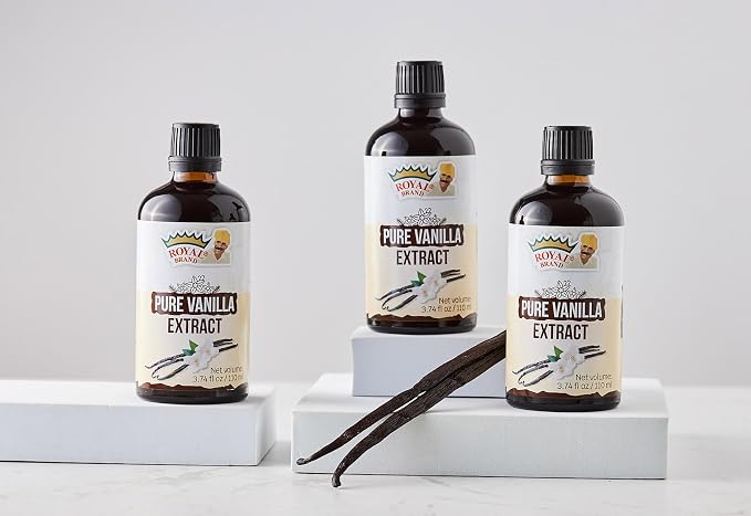 Royal Brand Pure Vanilla Extract / Pure / No Sugar / Sugar free / Glass for Better Quality / 110 ml / 3.74 fl. oz