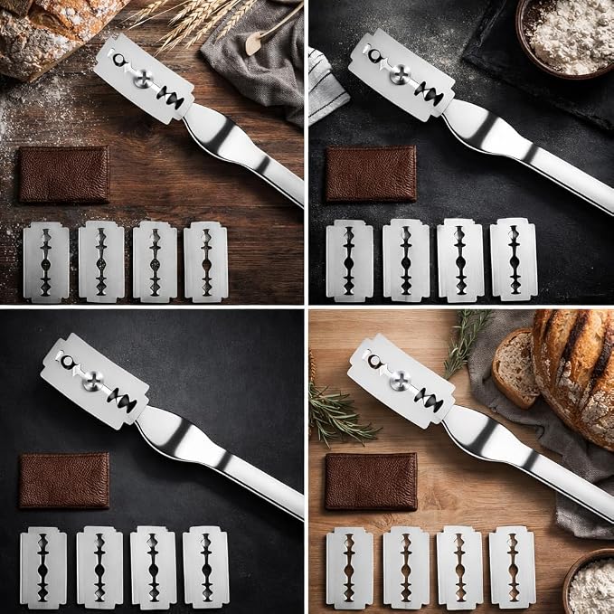 TFORESTER Bread Lame for Sourdough Baking – Stainless Steel Bread Scoring Tool with 5 Razor Blades & Lightweight TPU Cover – Dough Scorer Knife for Artisan Bread, Baker Gift-1Pack