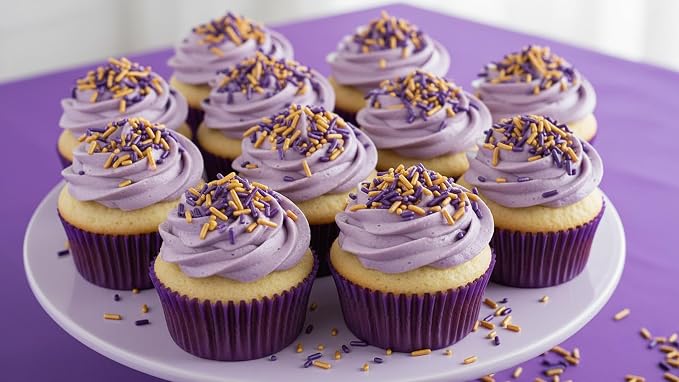 NCS Pearlized Purple & Gold Jimmies Edible Sprinkles – Cupcake, Cake & Cookie Decorations, 7 oz