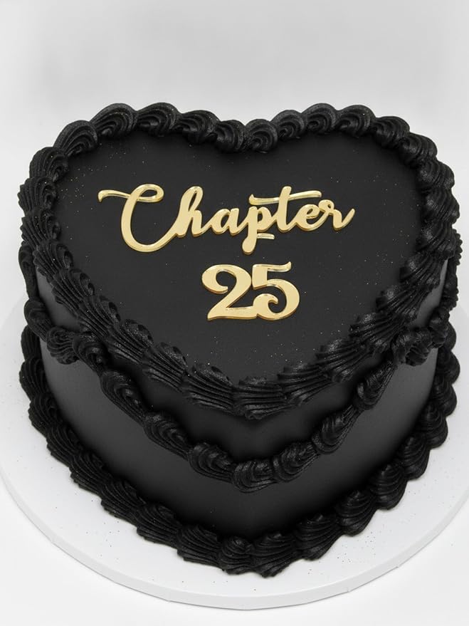 C775 Gold Chapter 25 Cake Topper, Acrylic Funny 25 Years Old Party DéCor, Happy 25th Birthday Cake Topper For Girls & Boys, Cheers To 25 Years Old 25th Birthday Wedding Anniversary