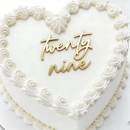 Happy 29th Birthday Cake Toppers,Gold 29th Anniversary Cake Topper 29 Years Loved Bday Decorations 29 Birthday Cake Decorations Twenty-Night Party Supplies for Women Men