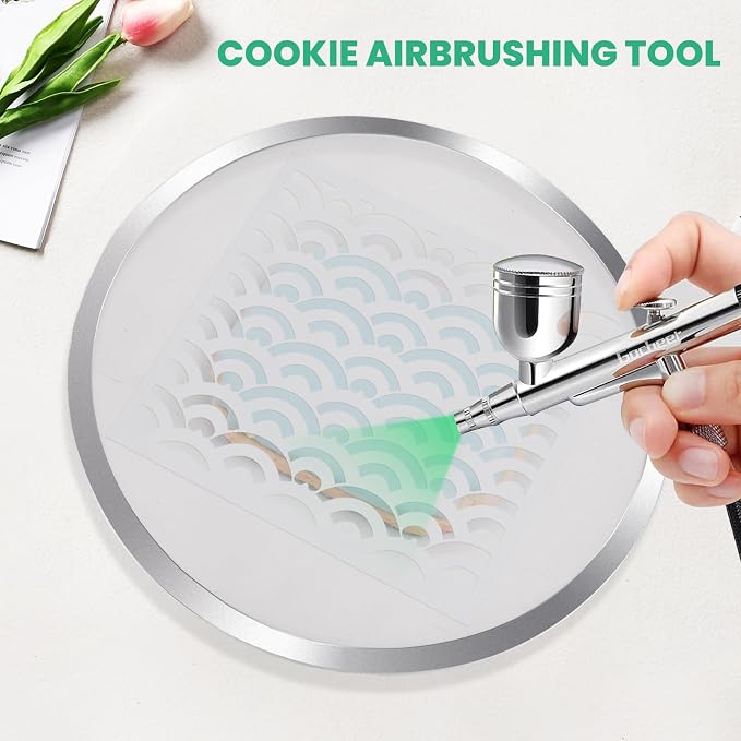 2 Pack Cookie Stencil Screen, Tool for Cookie Stenciling & Airbrushing, Use on Its Own or with a Cookie Stencil Holder, Cookie Decorating Supplies, Made with Food-Safe Stainless Steel