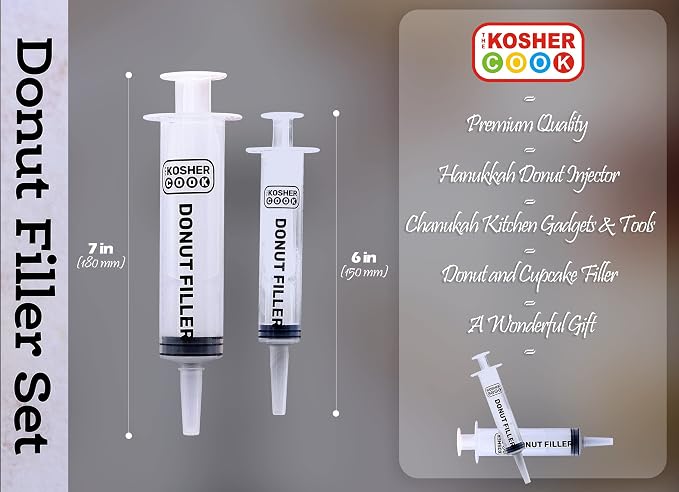 The Kosher Cook Set of 2 Donut Filling Injector - Kitchen Tools Pastry Injector - Plastic Durable Food Injector Syringe