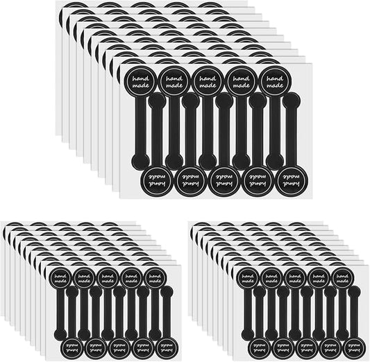 300Pcs Seal Stickers for Food Baking Sealing Stickers Labels for Baked Goods Long Pastry Cake Box Seal Sticker Labels for Cookie Bakery Sticker for Packaging Adhesive Dessert Cup Label for Jars