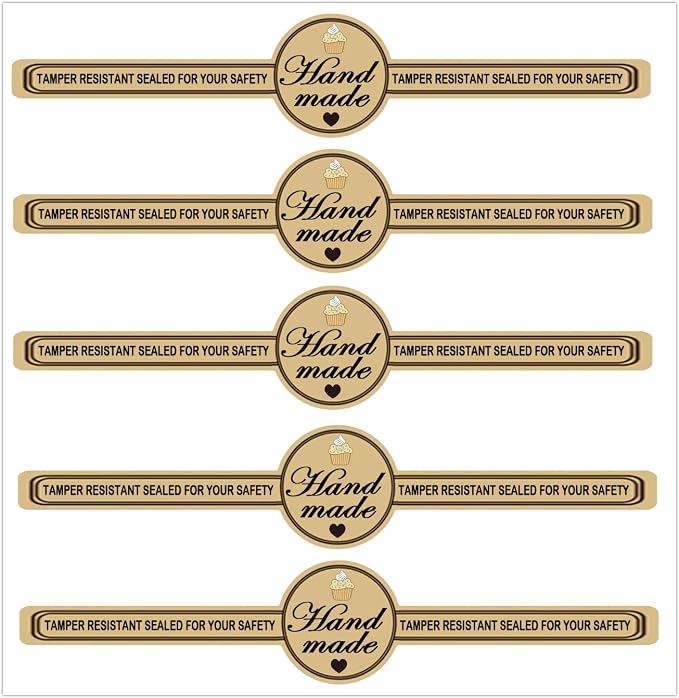 Food Retail Package Seal Labels,9x1 Inch Safe Secure Package Tamper Resistant Stickers for Handmade Baking Craft Arts （200 Pcs）
