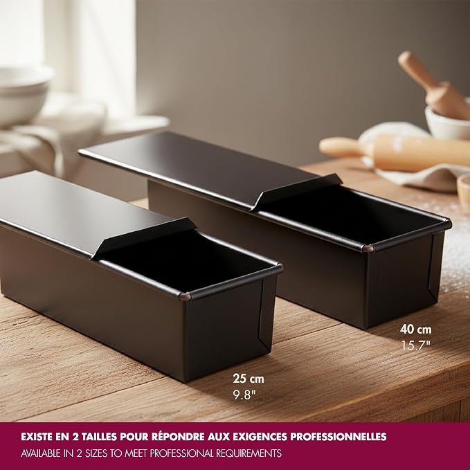 Gobel Pullman Loaf Pan – Non-Stick – Sliding Lid – 9 7/8" x 3 5/8"