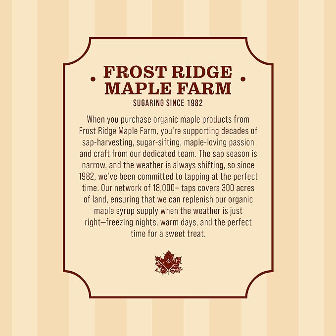 Frost Ridge Maple Farm Powdered Granulated Organic Maple Sugar, Grade A, 8 oz.