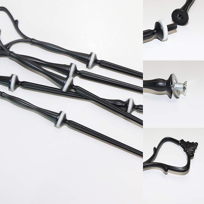3 Tier Cake Stand Fitttings Kits Fruit Cake Plate Handle Fitting Cupcake Hardware Rod Stand Holder Black Crown 5 Sets（Plate not Included）