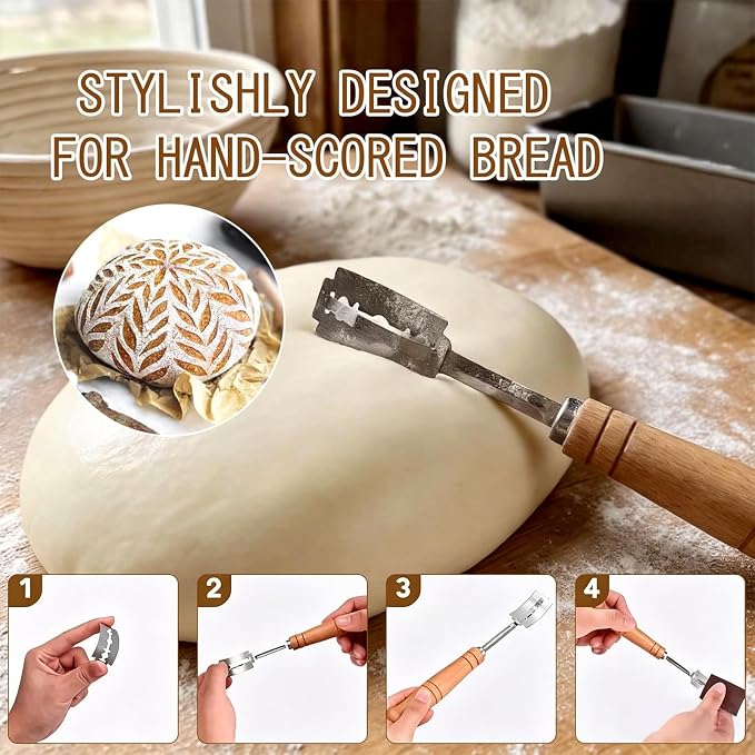 15 PCS Sourdough Bread Baking set, 9 in Rattan Basket Bread Proofer, Sourdough Fermentation Kit, Bread Making Tool Set, a Sourdough Baking Set Gift for Baking Enthusiasts, Women, Wives, and Mothers