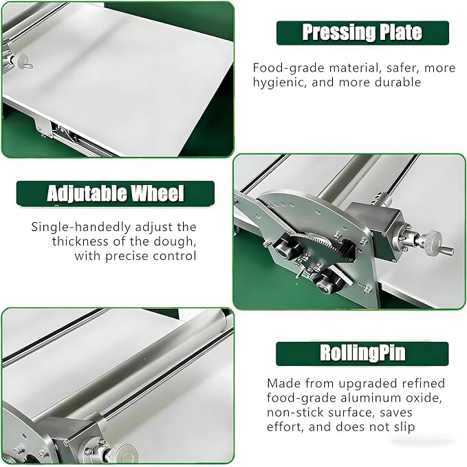 Commercial and Home Electric Dough Sheeter,40x17.7in Stainless Steel Foldable Pastry Roller with Auto Forward/Reverse,2-30mm Adjustable Thickness,for Bakery,Croissant,Puff Pastry,Pizza and Pie Crust