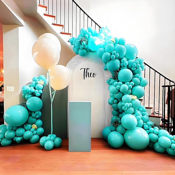 120pcs Teal Balloons, 18 12 10 5 inch Turquoise Balloons Different Sizes Teal Balloon Arch Kit for Wedding Baby Shower Graduation Birthday Party Decorations