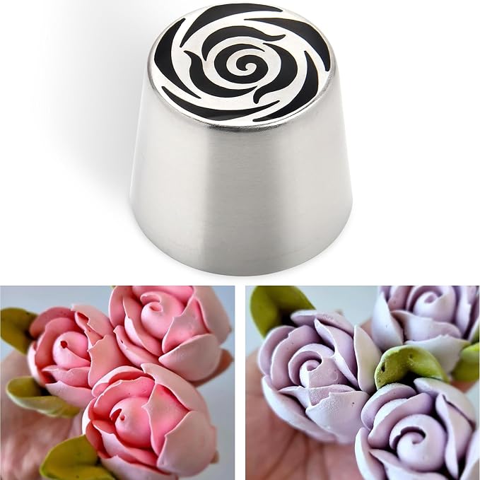 6Pack Extra Large Flower Russian Piping Tips Set, Stainless Steel Rose Tulip Icing Tips For Cake Decorating, Floral Piping Tips Flower Bouquet For Cookies Desserts Baking Tool(XXL,6C)