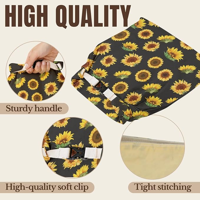 InnoBeta Beeswax Bread Bags for Sourdough & Homemade Bread, 2 Pack Reusable Cotton, 17"x13", Sunflower