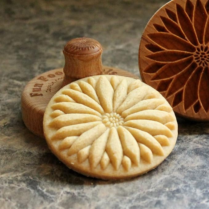 Wood Cookie Stamp, 2.5 Inch (Sunflower CS-028)