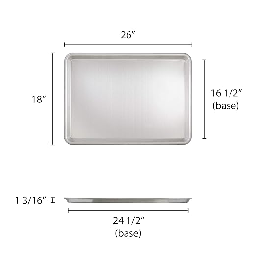 Thunder Group Excellanté 18" x 26" Full Size Aluminum Sheet Pan, 16 Gauge