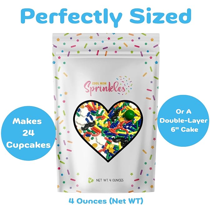 COOL MOM SPRINKLES Super World Kart Sprinkles (4 oz.) – Super World Kart Birthday Sprinkles for Decorating Cakes, Cupcakes, Cookies & Desserts – Mixed in the USA/Gluten-Free