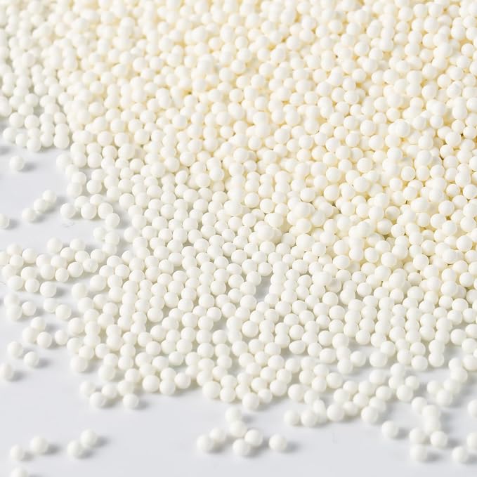White Nonpareil Sprinkles Bulk 1 pound 2mm White Pearls Suagr Sprinkles for Cake Decorating Ice Cream Dessert Toppings Cookies Cupcakes Mini Round Birthday Candy