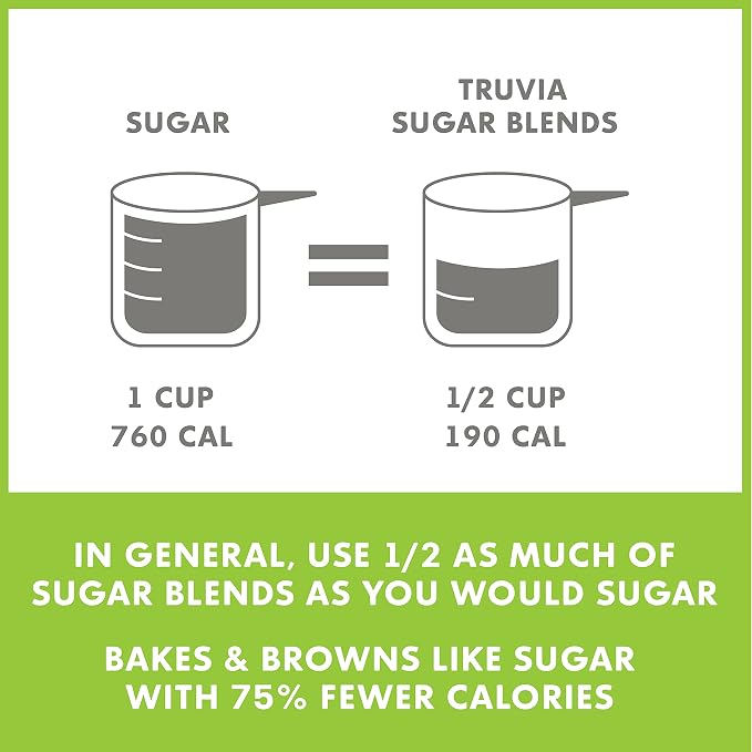 Truvia Cane Sugar Blend, Mix of Natural Stevia Sweetener and Cane Sugar, 24 oz Bag (Pack of 4)