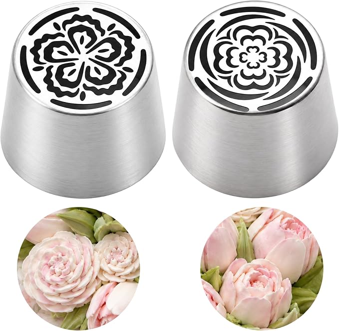 Russian Piping Tips, Stainless Steel Cupcake Flower Shaped Frosting Nozzle
