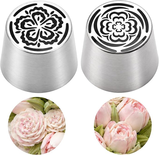 Russian Piping Tips, Stainless Steel Cupcake Flower Shaped Frosting Nozzle