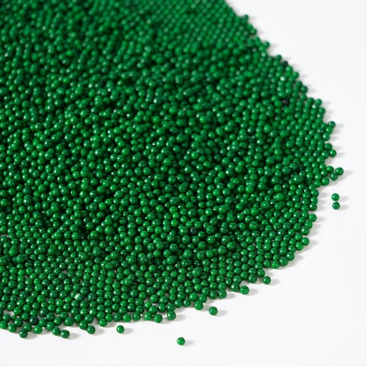Green Sprinkles for Cupcakes, Green Nonpareils, 2 mm Pearl Sprinkles, Nonpareils Sprinkle for Cake Decorating, Cookies, Ice Cream, Macarons, and Baking(120g/4.23oz)