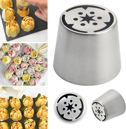 Extra Large Russian Piping Tips for Marshmallows Stainless Steel Flower Frosting Nozzles many styles Cake Decorating Baking tool for Buttercream, Cupcakes Cookies(SL82)