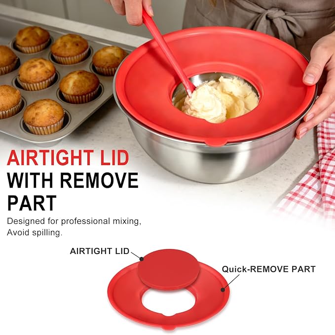 7-Speed Electric Hand&Stand Mixer with 26PCS Stainless Steel Mixing Bowls,Lids & Grater Attachments –7, 6, 4.5, 3.5, 2QT Nesting Bowls Set for Cake Baking,Cooking & Serving