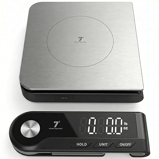 11lb/5kg Digital Kitchen Food Gram Scale with Pull Out Display, 0.1g/0.001oz Precision Wireless Bakery Scale, LED Backlight, 5 Units, USB Rechargeable, Stainless Steel Platform