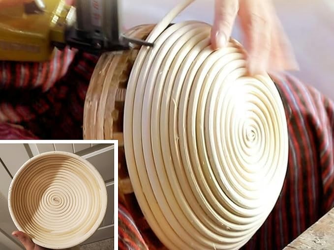Proofing Baskets for Sourdough Bread Baking, 2 Pack Banneton Bread Proofing Basket 9 inch Round & 10 inch Oval Proofing Bowls for Sourdough Bread with Liner Making Baking Fermentation Tools Supplies