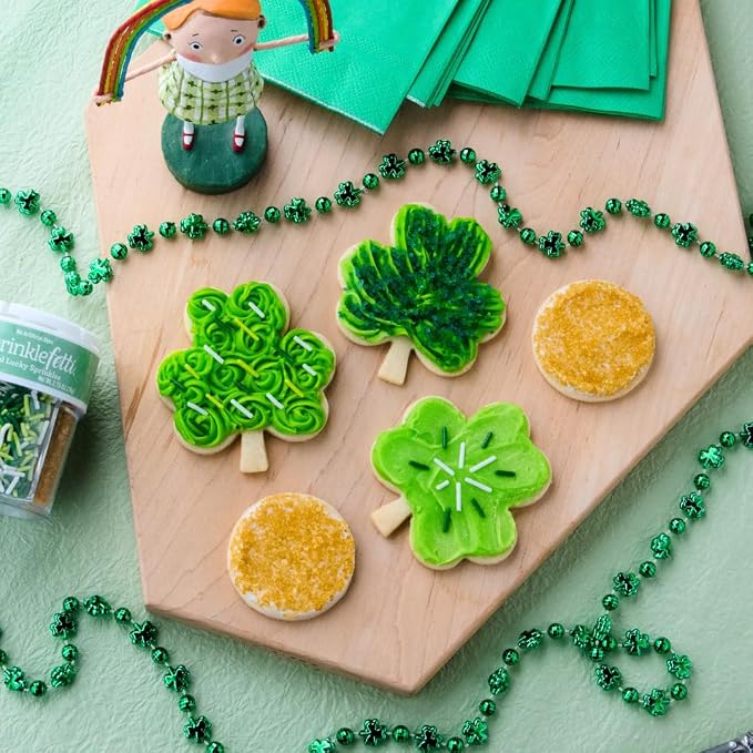 Sweets Indeed Dye Free St. Patricks Day Sprinkles, 6 Cell Sugar and Jimmies, No Artificial Dyes, Edible Sprinkle Mix Jimmies Perfect for Cake Decorations Baking Ice Cream Cookies Cupcake Topper (Shamrock)