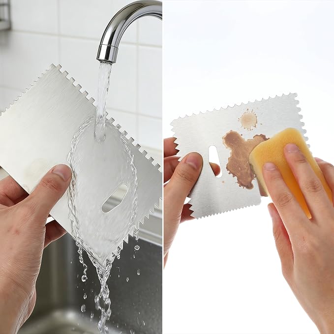 6 PCS Stainless Steel Metal Cake Scraper Set, Patterned Edge Cake Scraper Comb Smoother, Baking Decoration Tools for Mousse Butter Cream Cake Decoration
