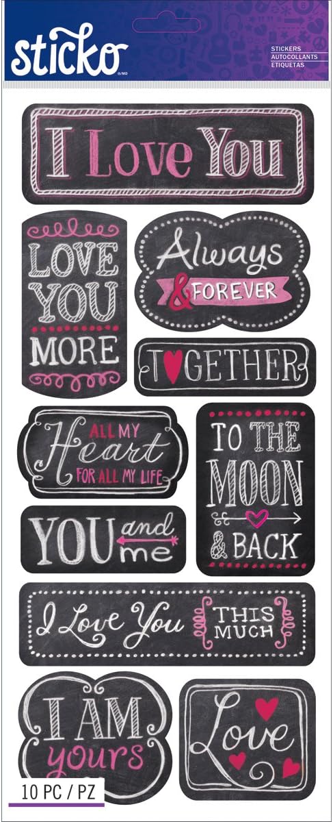 Sticko I Love You Chalk Words 52-60136