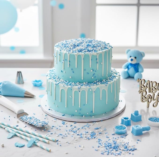Manvscakes, No Artificial Dyes, Blue Sprinkles, Natural Sprinkles, Gluten Free, Birthday Sprinkles, Blue Cake Decorations, Star Sprinkles, Cookies, Fondant Cake, Natural Dessert Toppings, 3oz