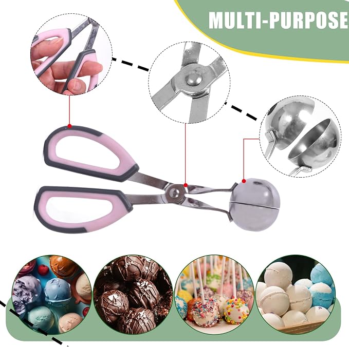 Cake Pop Kit Included 200 pcs 6 inch Lollipop Sticks and 200 pcs Clear Wrappers, 18 hole Clear Acrylic Display Stand, 1 pcs Metal Baller Scoop, 1 pcs Culinary Decorating Scooper, 200 pcs Twist Ties