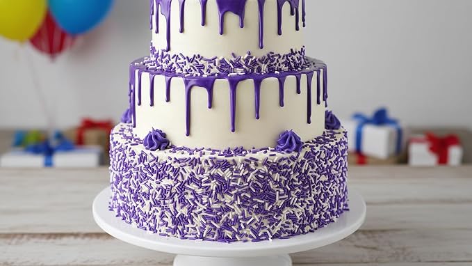 NCS Pearlized Purple & White Jimmies Edible Sprinkles – Cupcake, Cake & Cookie Decorations, 7 oz