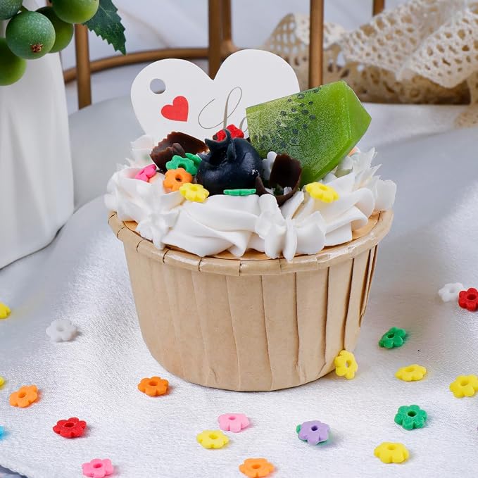 Rainbow Flower Sprinkles for Baking, Edible Birthday Sprinkles for Cake, Cookies, Ice Cream and Macaron Decorating