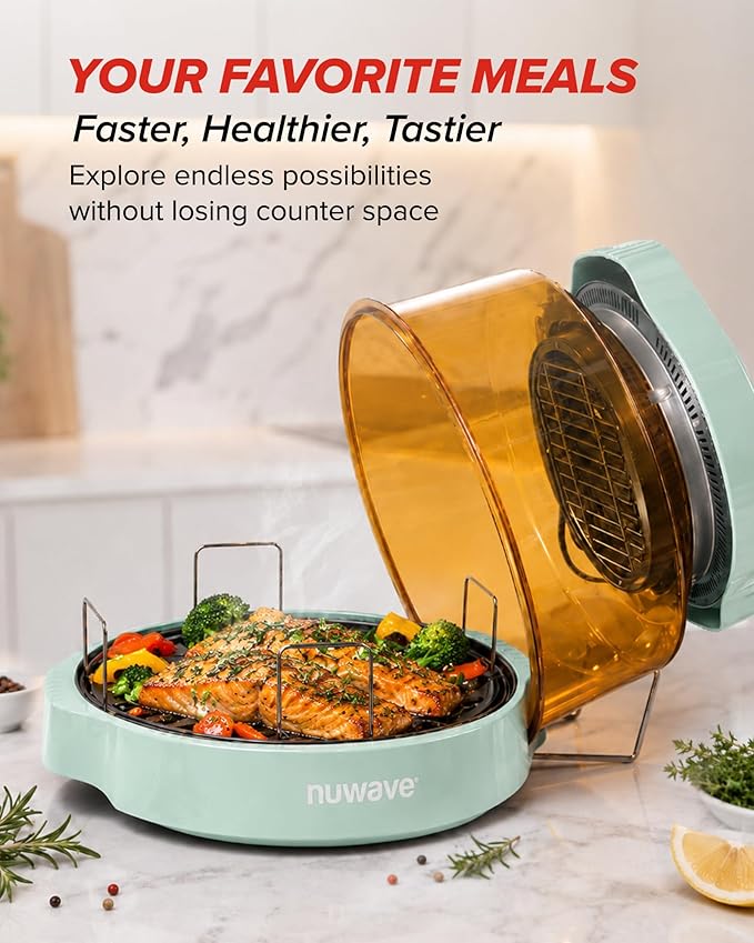 Nuwave Pro Plus 2 Countertop Infrared Oven with Stainless Steel Extender Ring, Triple Combo Cooking Power, Adjustable Temperature Control, Large Capacity Roaster, Air Fryer & Convection Oven, 20674V01