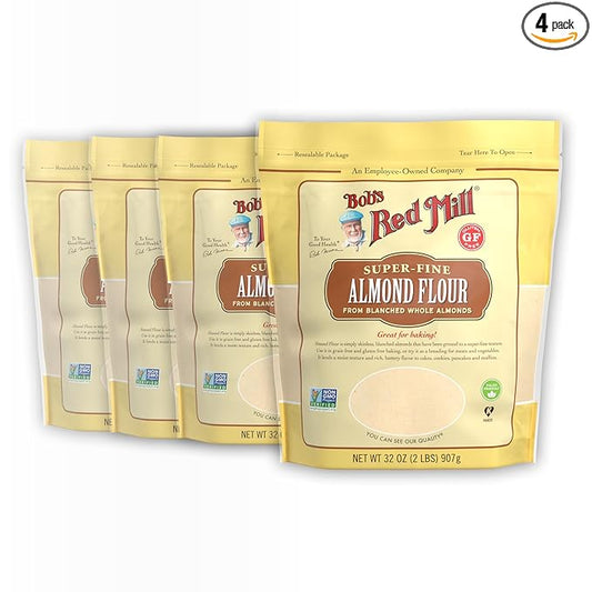 Bob's Red Mill Blanched Almond Flour, Finely Sifted – 2 Pound (Pack of 4) - Non-GMO, Gluten Free, Paleo, Vegan, Keto Friendly
