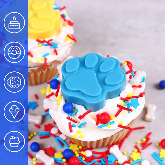 Red Blue Yellow Sprinkles with Dog Bone Candy for Cupcakes Decorating,3oz Sprinkle Mix for Birthday Pet Themed Cupcakes, Cakes, Donuts, Cookies Decorating