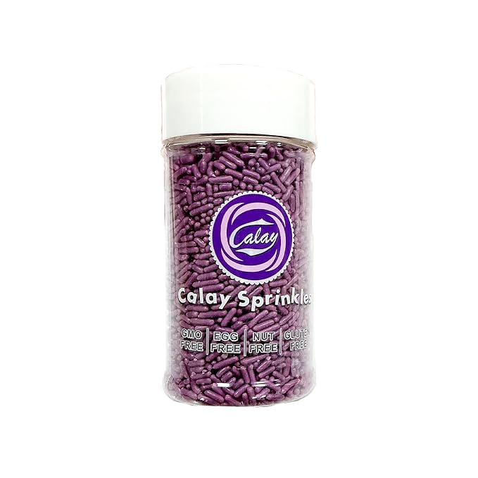 Homipooty Purple Soft Jimmies Sprinkles Edible Candy Jimmies Sprinkles for Cake Decorating 78g/2.75oz Cookie Cupcake Topper Ice Cream