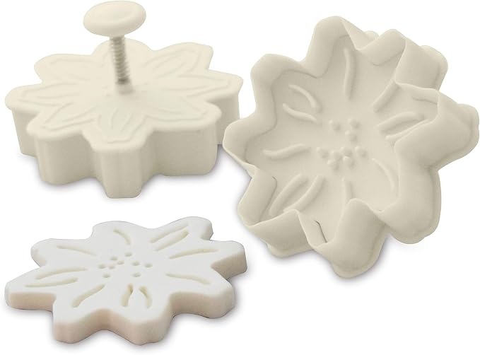 Ateco Fondant and Dough Plunger Cutter and Embosser, 2-Inch, Flower