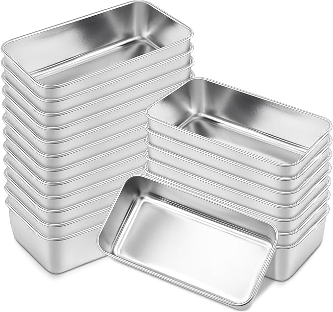 Onader Loaf Pans for Baking Bread 9x5 Inch, 20 Pack Stainless Steel Loaf Bread Pans Set for Meatloaf Homemade Cake Brownies, Non Toxic, Dishwasher Safe