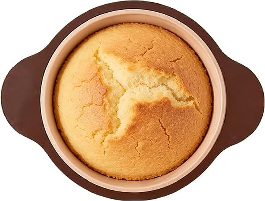 Nonstick Silicone Round Cake Pan for Baking, Flexible Silicone Baking Mold with Reinforced Frame for Cake, Bread, Pizza and Cheesecake